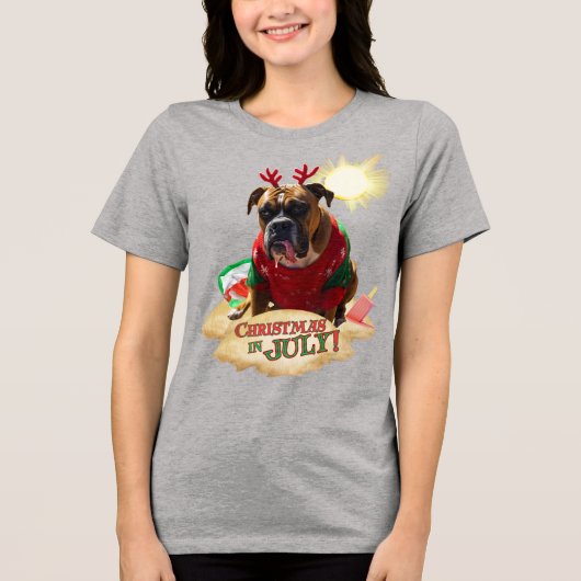 Kerstmis in juli! Tri-Blend shirt (Voorkant)