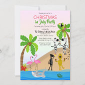 Kerstmis in juli Tropisch Beach Party Kaart (Voorkant)