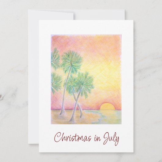 Kerstmis in juli Tropisch strand Feestdagenkaart (Voorkant)
