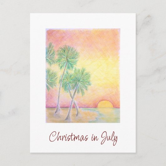 Kerstmis in juli Tropisch strand Feestdagenkaart (Voorkant)