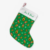 Kerstmis in juli Tropische avocado's Print Kleine Kerstsok (Voorkant (Hangend))