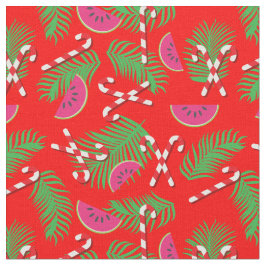 Kerstmis in juli Tropische Candy Canes Patroon Stof