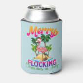 Kerstmis in juli | Tropische Flamingo Blikjeskoeler (Blikje Achterkant)