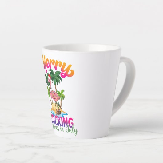 Kerstmis in juli | Tropische Flamingo Latte Mok (Rechterhoek)