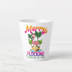 Kerstmis in juli   Tropische Flamingo Latte Mok