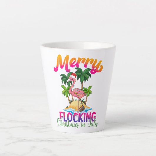 Kerstmis in juli | Tropische Flamingo Latte Mok (Voorkant)