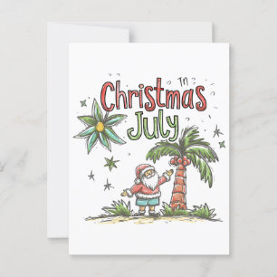 Kerstmis in juli: Tropische Kerstman & Zomer Vakan Briefkaart