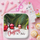 Kerstmis in juli tropische palmbomen zomerfeest papieren bordje (Feest)