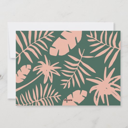 Kerstmis in juli tropische palmboom modern feestdagenkaart (Achterkant)