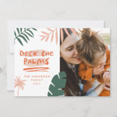 Kerstmis in juli tropische palmboom moderne foto feestdagenkaart (Voorkant)