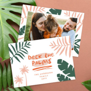 Kerstmis in juli tropische palmboom moderne foto feestdagenkaart