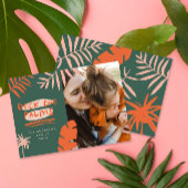 Kerstmis in juli tropische palmboom moderne foto feestdagenkaart