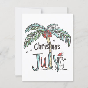 Kerstmis in juli Tropische Sneeuwman Vakantieontwe Briefkaart