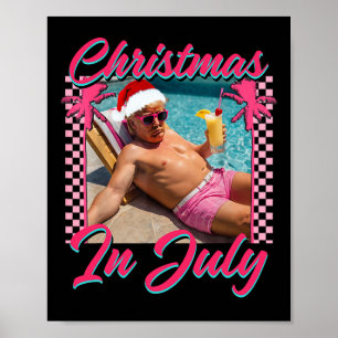 Kerstmis in juli Trump Grappig Chillen Kerstman Ha Poster