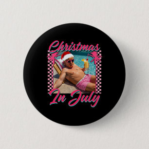 Kerstmis in juli Trump Grappig Chillen Kerstman Ha Ronde Button 5,7 Cm