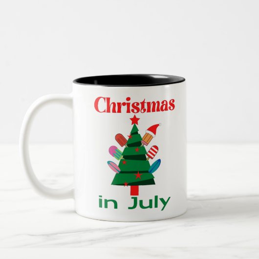 Kerstmis in juli tweekleurige koffiemok (Links)