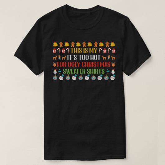 Kerstmis in juli Ugly Sweater Design, Funny Graph T-shirt (Design voorkant)