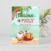 Kerstmis in juli Uitnodiging (Staand voorkant)