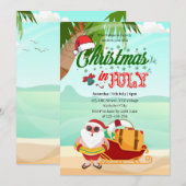 Kerstmis in juli Uitnodiging (Voorkant / Achterkant)