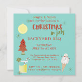 Kerstmis in juli Uitnodiging BBQ-partij (Voorkant)