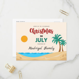 Kerstmis in juli Uitnodiging Briefkaart zomerfeest