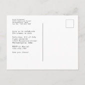 Kerstmis in juli Uitnodiging Briefkaart zomerfeest (Achterkant)