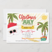 Kerstmis in juli uitnodiging, leuk zomerfeest kaart (Voorkant)