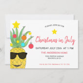 Kerstmis in juli uitnodiging van de ananaspartij (Voorkant)