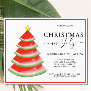 Kerstmis in juli Uitnodiging Watermeloen Flyer