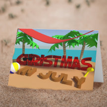 Kerstmis in juli vakantie gevouwen wenskaart