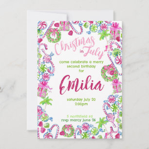 Kerstmis in juli Verjaardag Uitnodiging