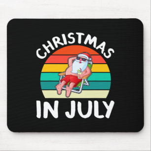 Kerstmis in juli vintage kerstman Hawaiaanse surfe Muismat