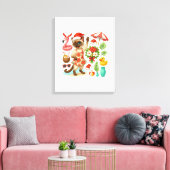 Kerstmis in juli voor kattenliefhebbers canvas afdruk (Insitu (Woonkamer))