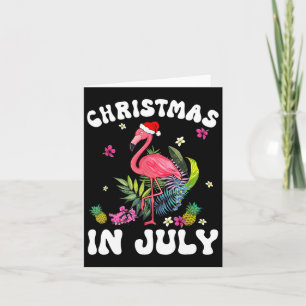 Kerstmis in juli voor vrouwen Roze Flamingo Roze V Kaart