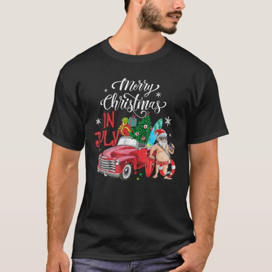 Kerstmis in juli  vrachtwagenkerstman t-shirt (Voorkant)