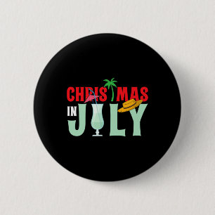 Kerstmis in juli vrolijke kerst zomer grappige San Ronde Button 5,7 Cm
