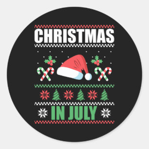 Kerstmis in juli vrolijke kerst zomer grappige San Ronde Sticker