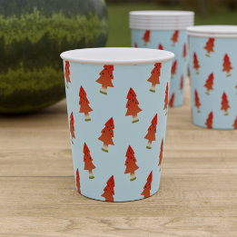 Kerstmis in juli Watermeloen Bomen Papier Cups Papieren Bekers