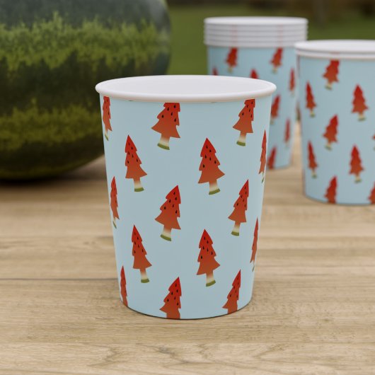 Kerstmis in juli Watermeloen Bomen Papier Cups Papieren Bekers
