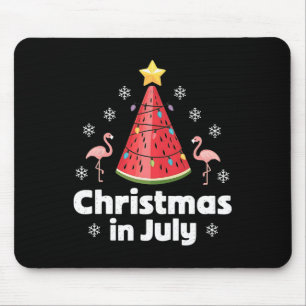 Kerstmis in juli Watermeloen Boom Grappige Flaming Muismat