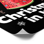 Kerstmis in juli Watermeloen Boom Grappige Flaming Poster (Hoek)
