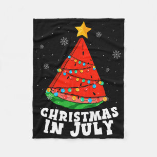 Kerstmis In Juli Watermeloen Boom Zomer Vakantie Fleece Deken