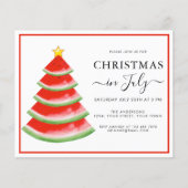 Kerstmis in juli watermeloen feest uitnodiging flyer (Voorkant)