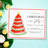 Kerstmis in juli watermeloen feest uitnodiging flyer