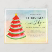 Kerstmis in juli Watermeloen Feest Uitnodiging Flyer (Voorkant)