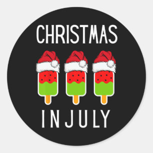 Kerstmis in juli watermeloen ijs Morsige Kerstmis  Ronde Sticker