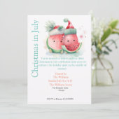 Kerstmis in juli watermeloen kaart (Staand voorkant)