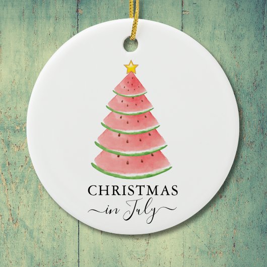 Kerstmis in juli watermeloen keramisch ornament