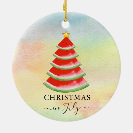 Kerstmis in juli Watermeloen Keramisch Ornament (Achterkant)