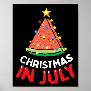 Kerstmis in juli Watermeloen Kerstboom Mannen Vrou Poster